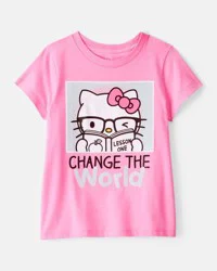 Carter's Kid Hello Kitty "Change The World" Short-Sleeve Graphic Tee - Pink Multi 10