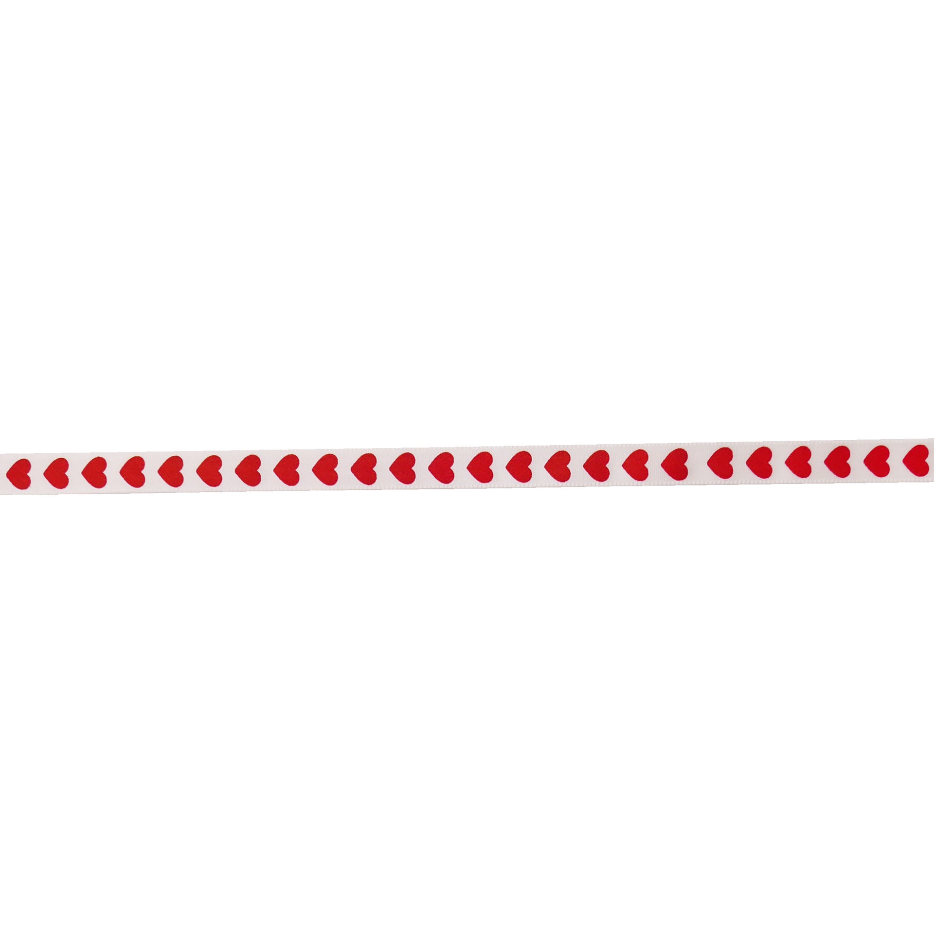 slide 2 of 3, 3/8" X 12ft. White & Red Hearts Satin Ribbon By Celebrate It, 3/8 in x 12 ft