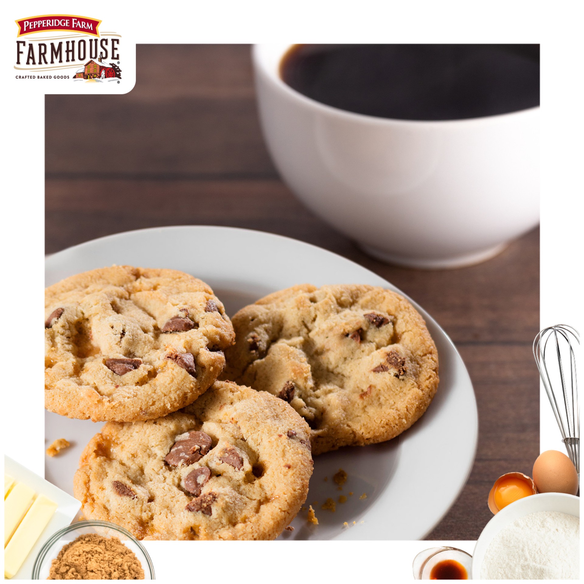 slide 4 of 9, Pepperidge Farm Farmhouse Thin & Crispy Toffee Milk Chocolate Cookies, 6.9 oz. Bag, 14 ct; 6.9 oz