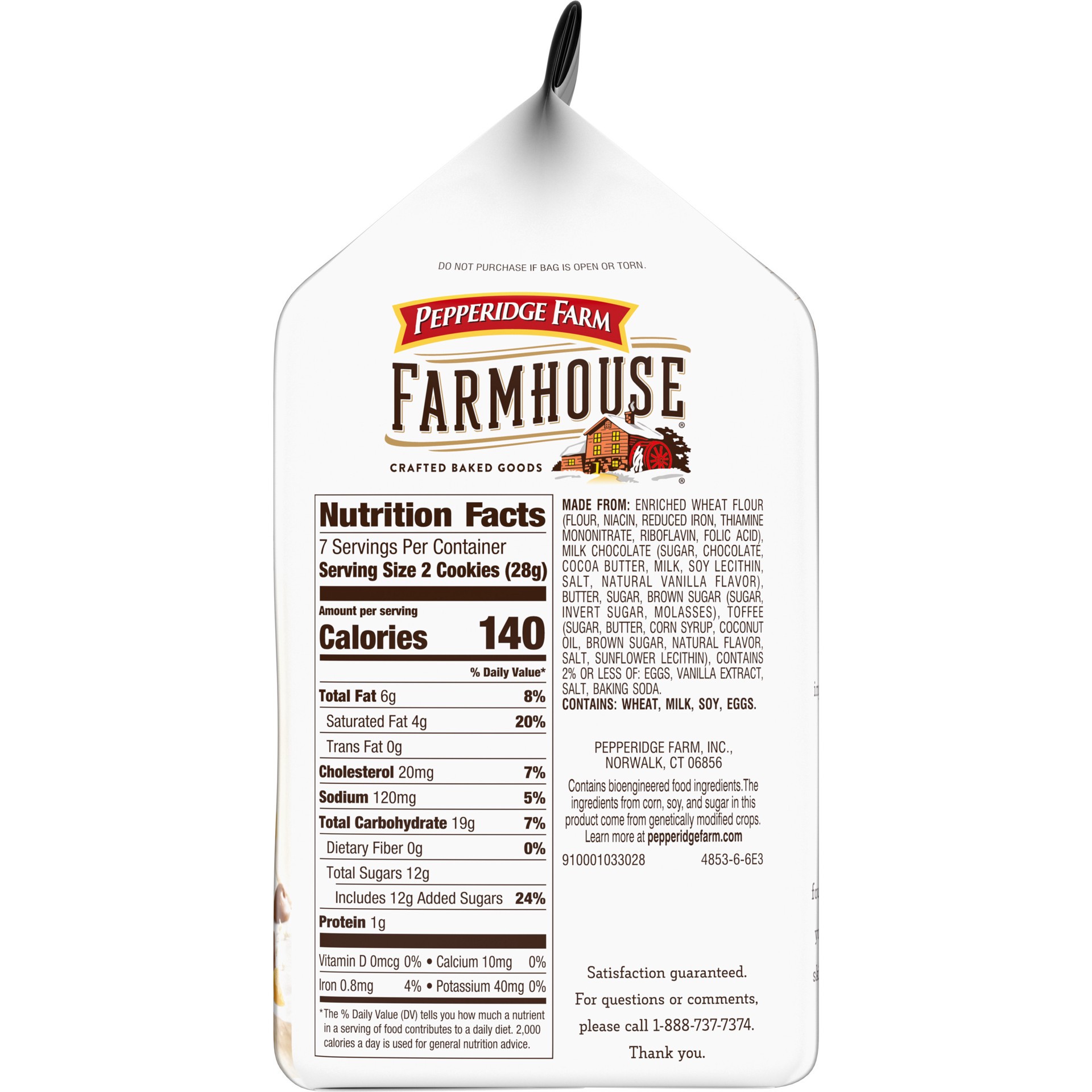 slide 9 of 9, Pepperidge Farm Farmhouse Thin & Crispy Toffee Milk Chocolate Cookies, 6.9 oz. Bag, 14 ct; 6.9 oz