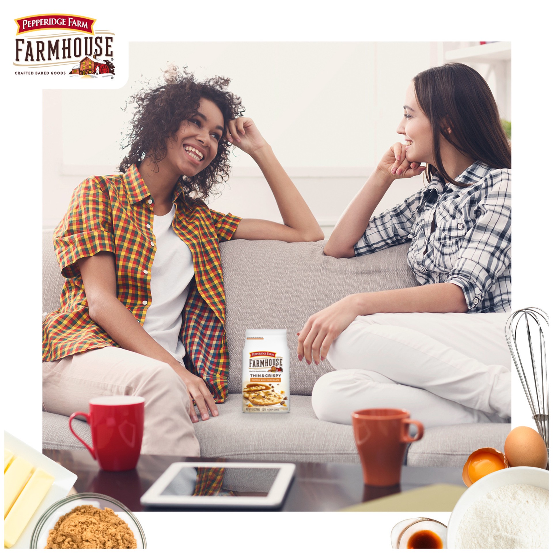 slide 6 of 9, Pepperidge Farm Farmhouse Thin & Crispy Toffee Milk Chocolate Cookies, 6.9 oz. Bag, 14 ct; 6.9 oz