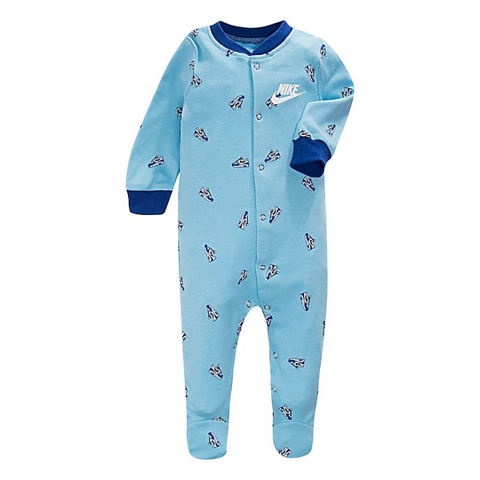 slide 1 of 2, Nike Newborn Air Max Tossed Footed Coverall - Blue, 1 ct