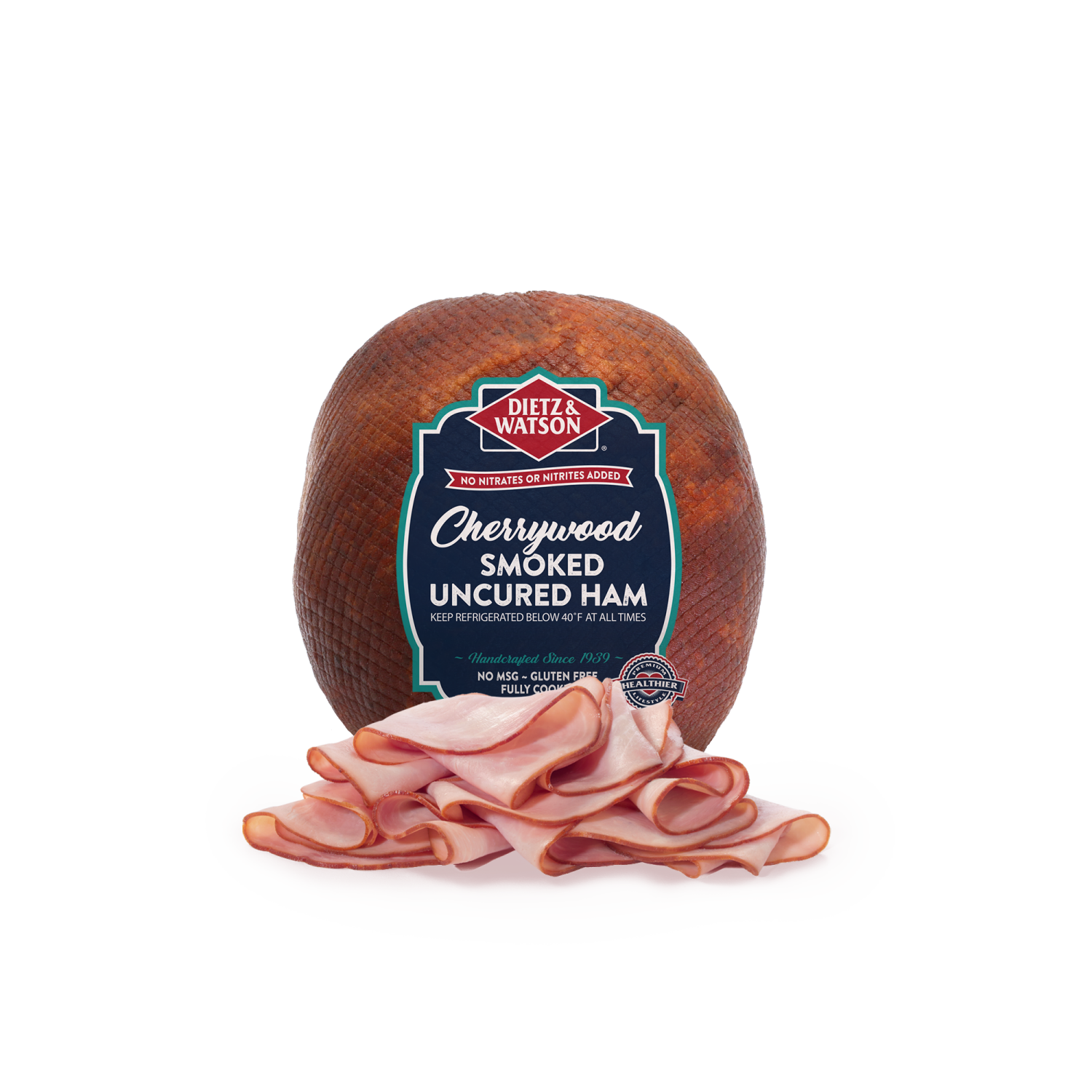slide 1 of 4, Dietz & Watson Cherrywood Smoked Uncured Ham, per lb