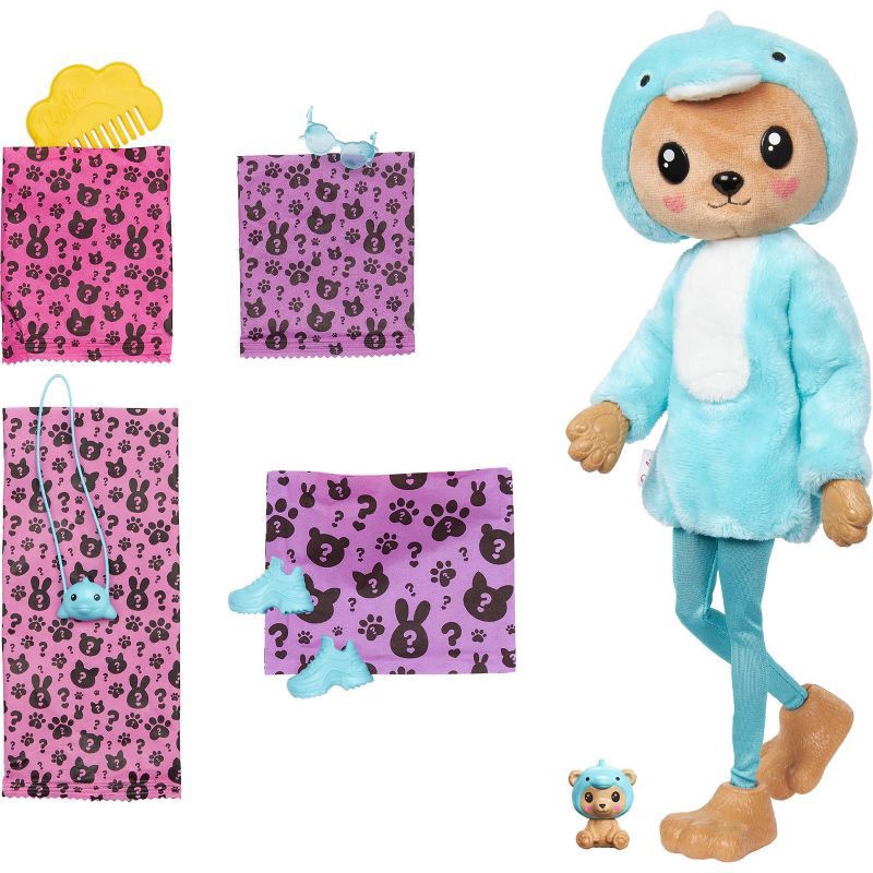 slide 6 of 6, Barbie Cutie Reveal Teddy Bear as Dolphin Costume-Themed Series Doll & Accessories with 10 Surprises, 1 ct