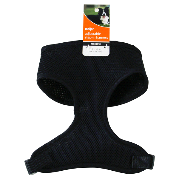 slide 1 of 2, Meijer Adjustable Mesh Dog Harness, Black, Medium, MED