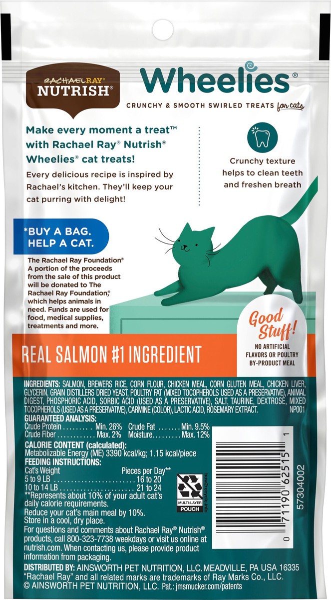 slide 5 of 8, Rachael Ray Nutrish Wheelies Cat Treats, Salmon, 2.2 oz. Bag, 2.2 oz