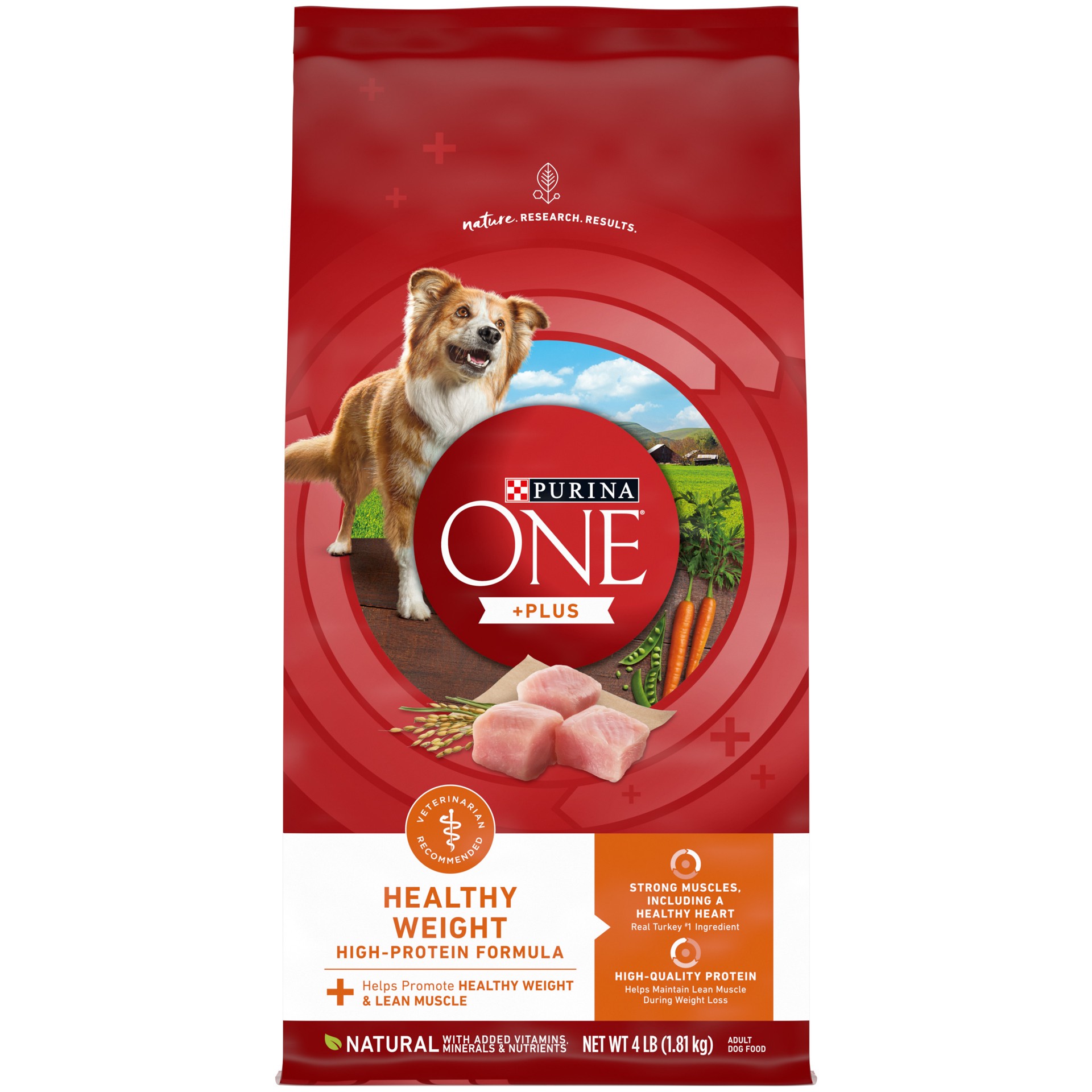 slide 1 of 8, ONE Purina ONE Natural, Weight Control Dry Dog Food, +Plus Healthy Weight Formula, 4 lb