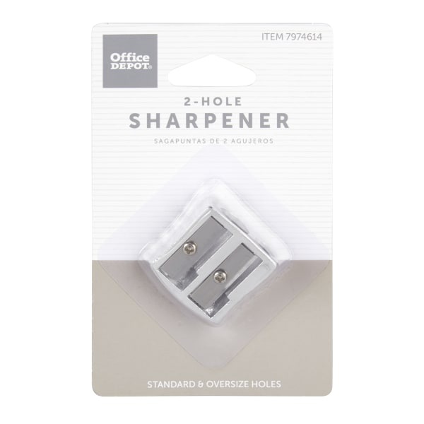 slide 1 of 2, Office Depot Brand Manual Pencil Sharpener, 1'' X 1'', Aluminum, 1 ct