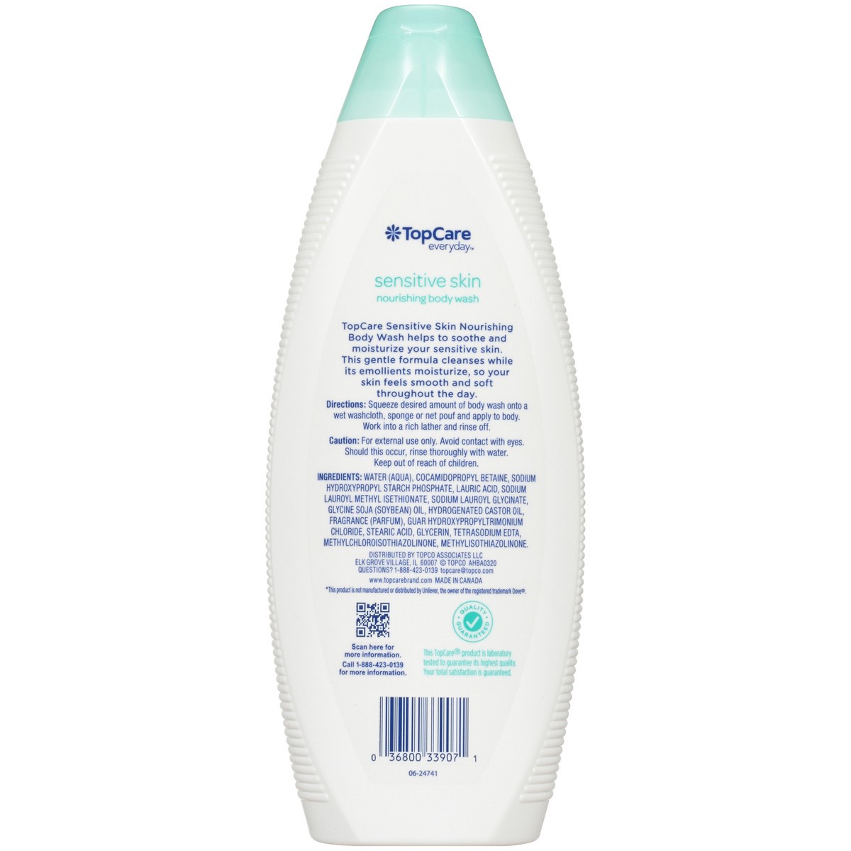 slide 5 of 9, TopCare Sensitive Skin Nourishing Body Wash, 24 fl oz