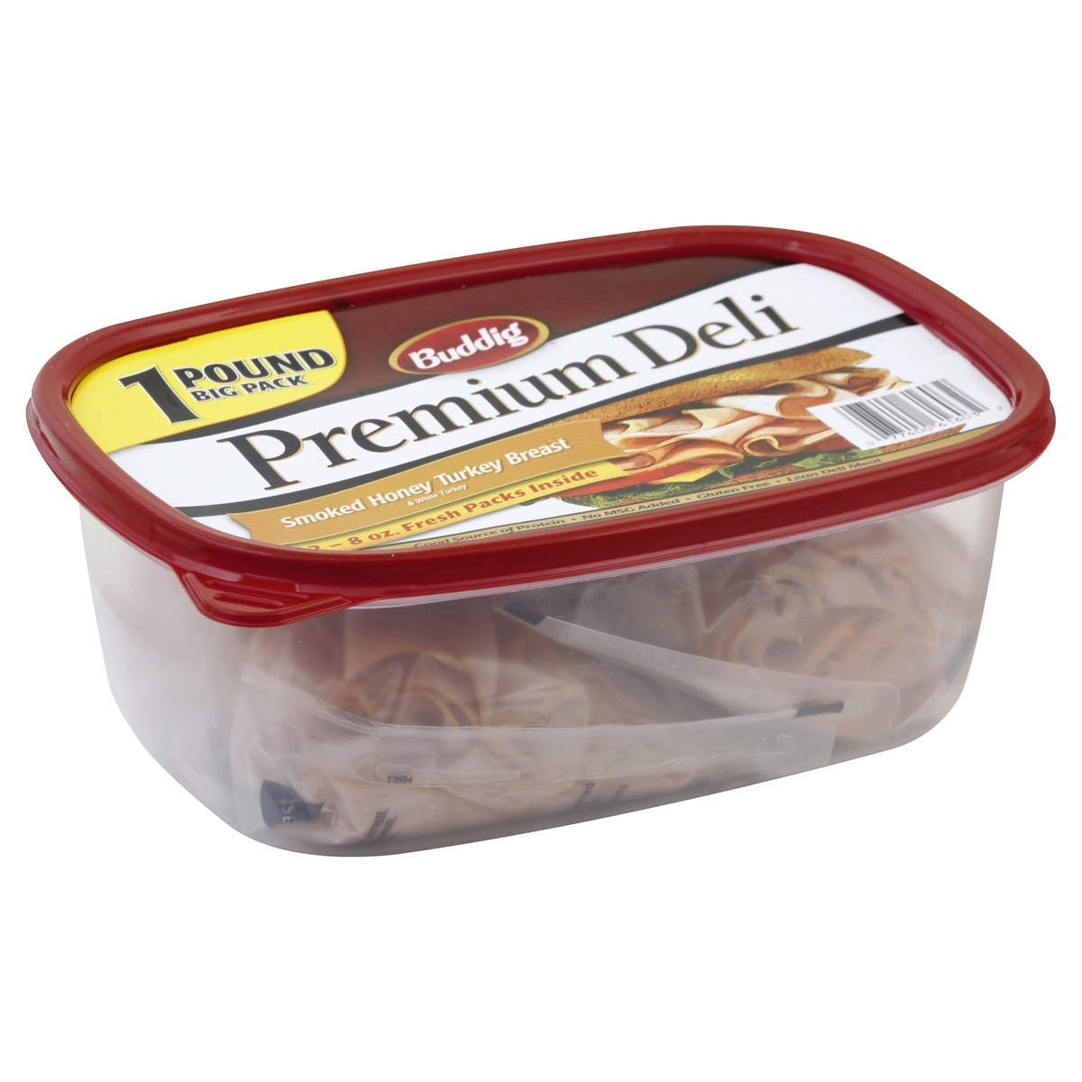 slide 1 of 1, Buddig Premium Deli Honey Turkey Breast and White Turkey Lunch Meat 2 - 8 oz Packs, 