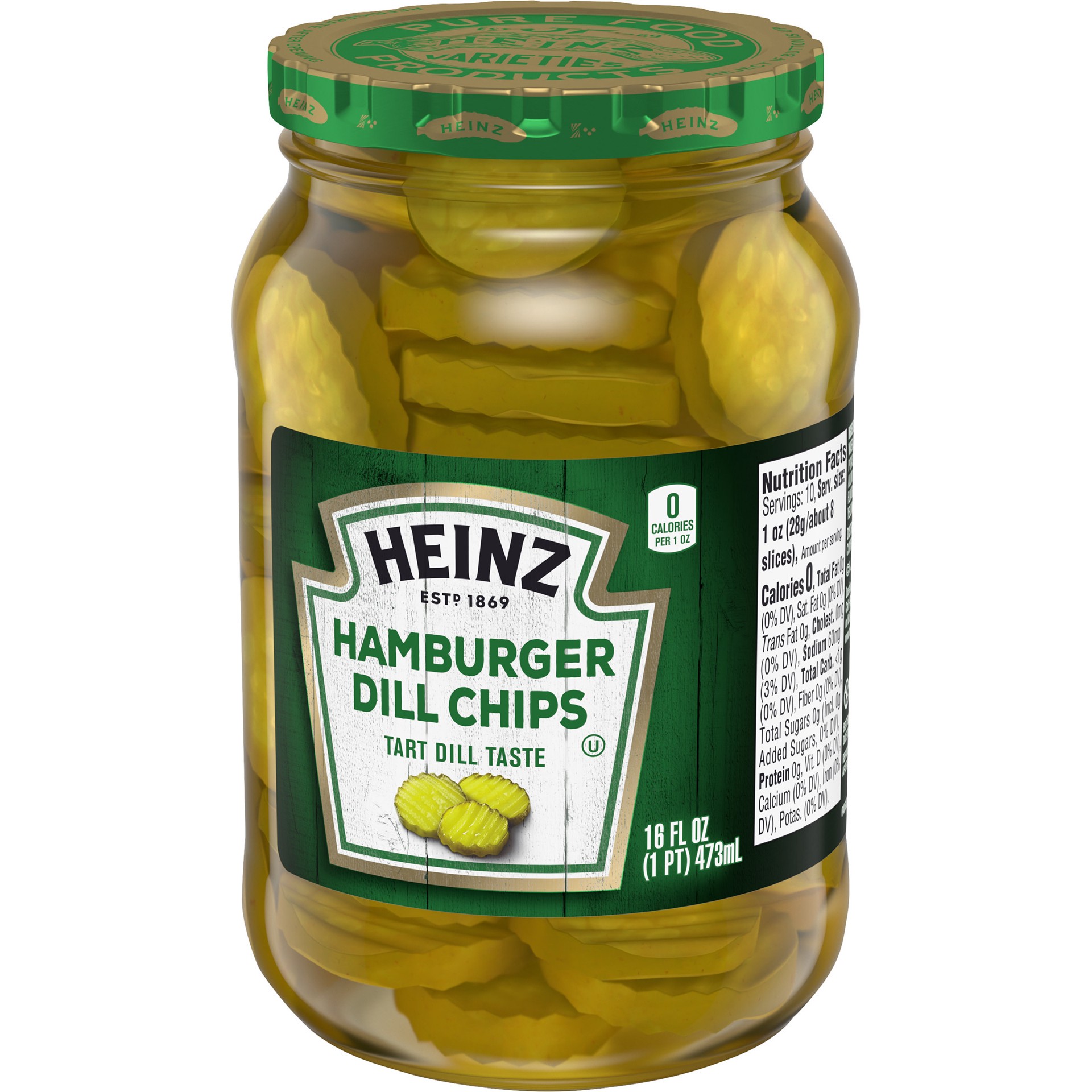 slide 3 of 5, Heinz Hamburger Dill Pickle Chips, 16 fl oz Jar, 16 fl oz