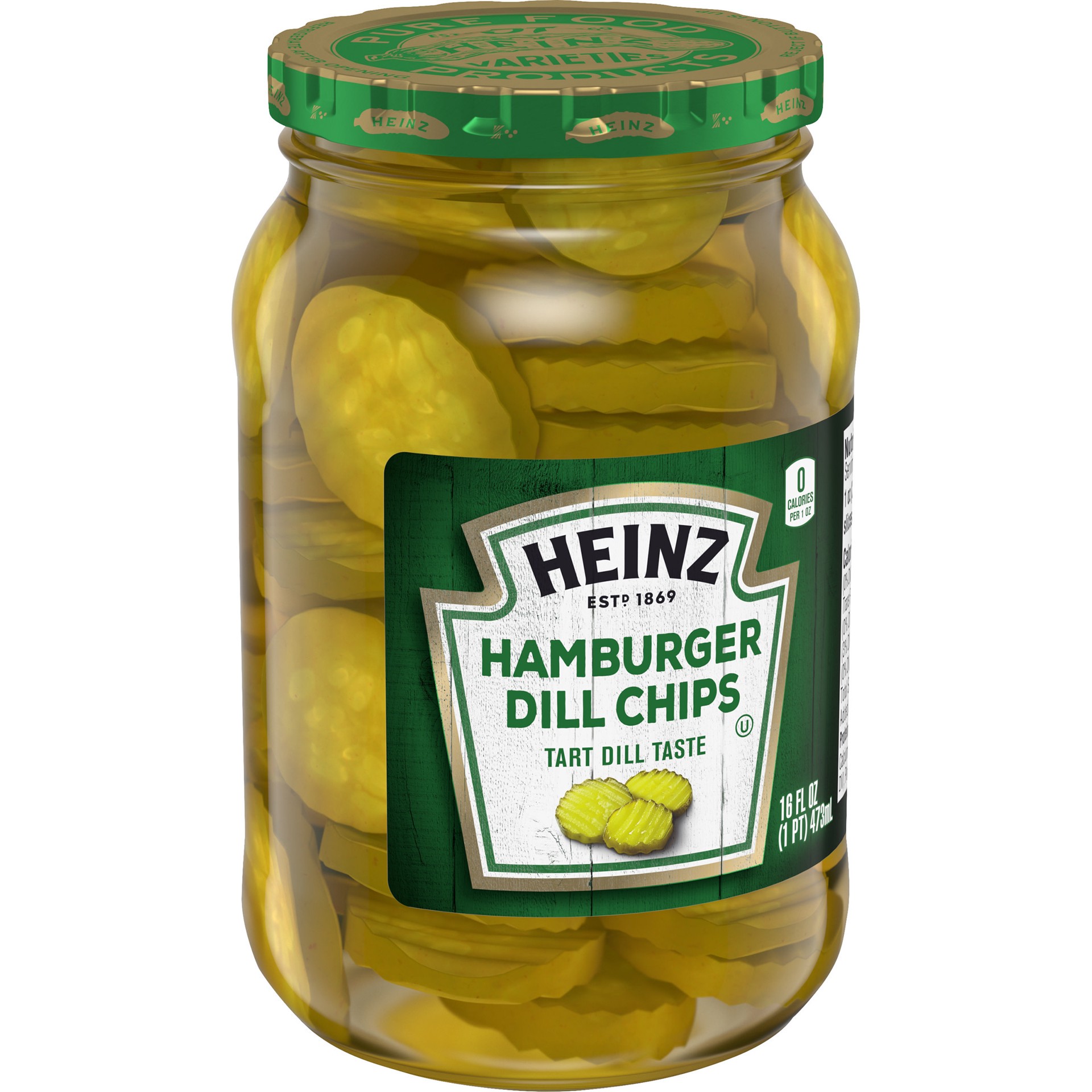 slide 5 of 5, Heinz Hamburger Dill Pickle Chips, 16 fl oz Jar, 16 fl oz