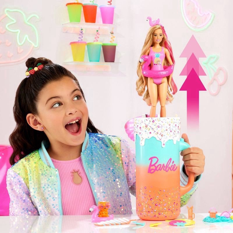 slide 3 of 6, Barbie Pop Reveal Rise & Surprise Gift Set with Scented Doll, Squishy Scented Pet & More, 15+ Surprises, 1 ct