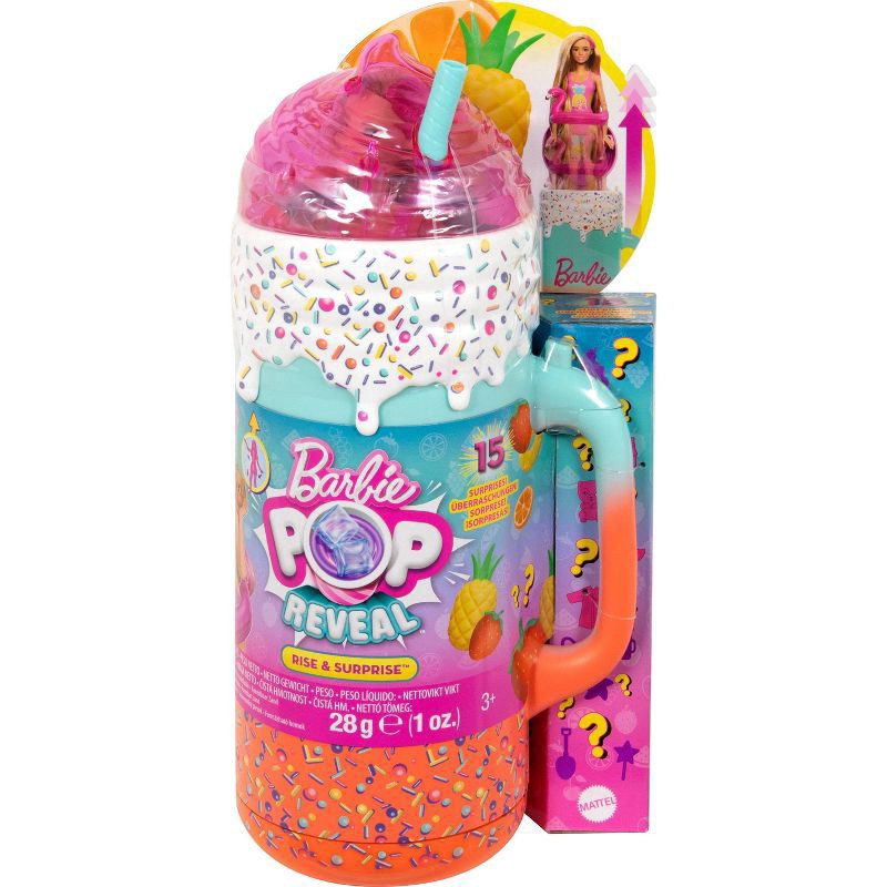 slide 6 of 6, Barbie Pop Reveal Rise & Surprise Gift Set with Scented Doll, Squishy Scented Pet & More, 15+ Surprises, 1 ct