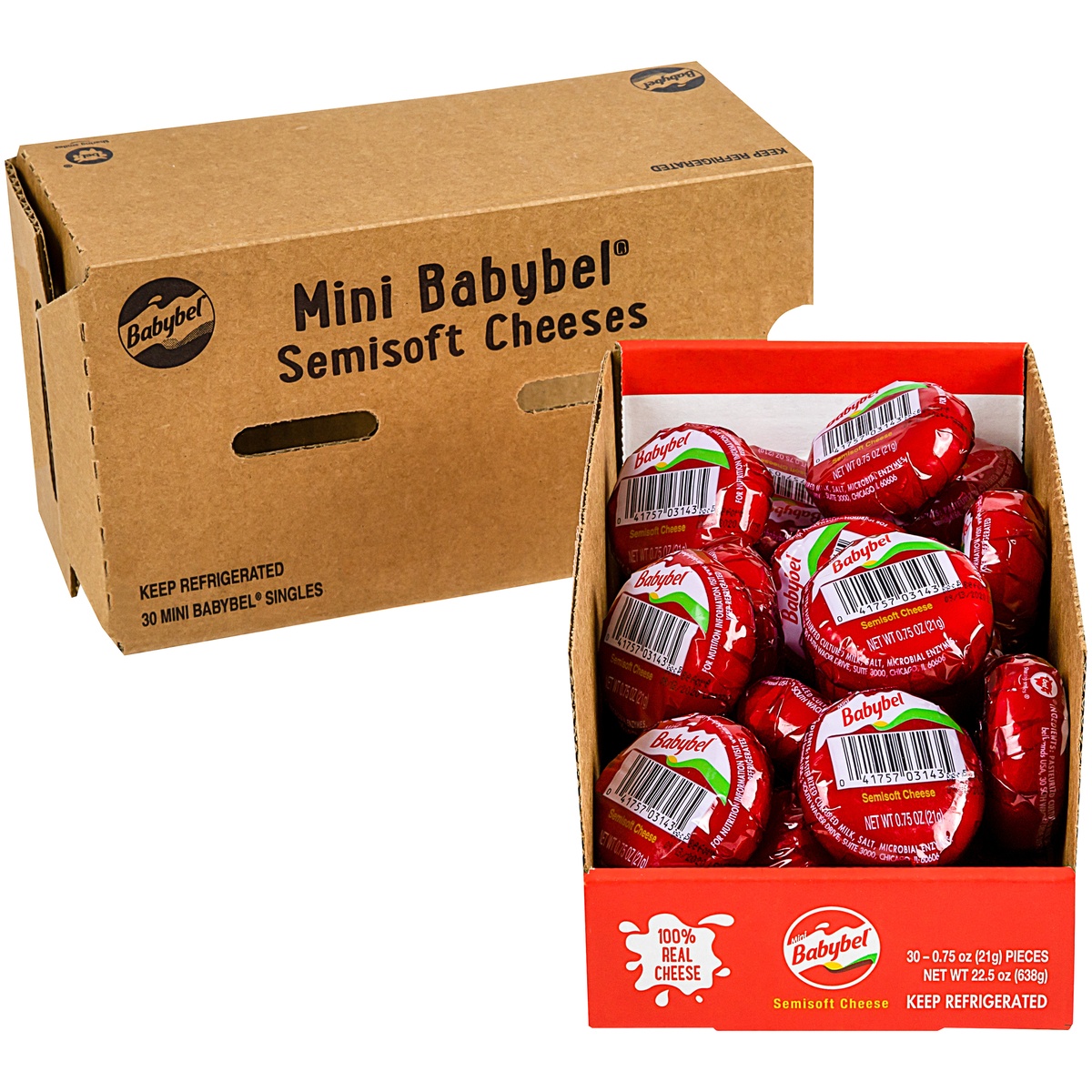 slide 1 of 1, Babybel Semisoft Cheese, 