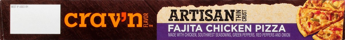 slide 11 of 14, Crav'n Flavor Artisan Thin Crust Fajita Chicken Pizza 19.2 oz, 19.2 oz