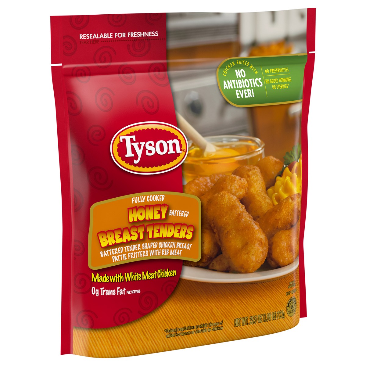 slide 2 of 6, Tyson Fully Cooked Honey Battered Breast Tenders, 25.5 oz. (Frozen), 25.5 oz