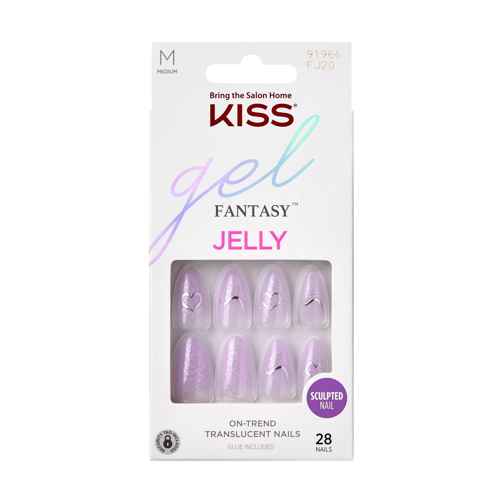 slide 1 of 1, KISS Gel Fantasy Jelly Nails - One Day Jelly, 28 ct