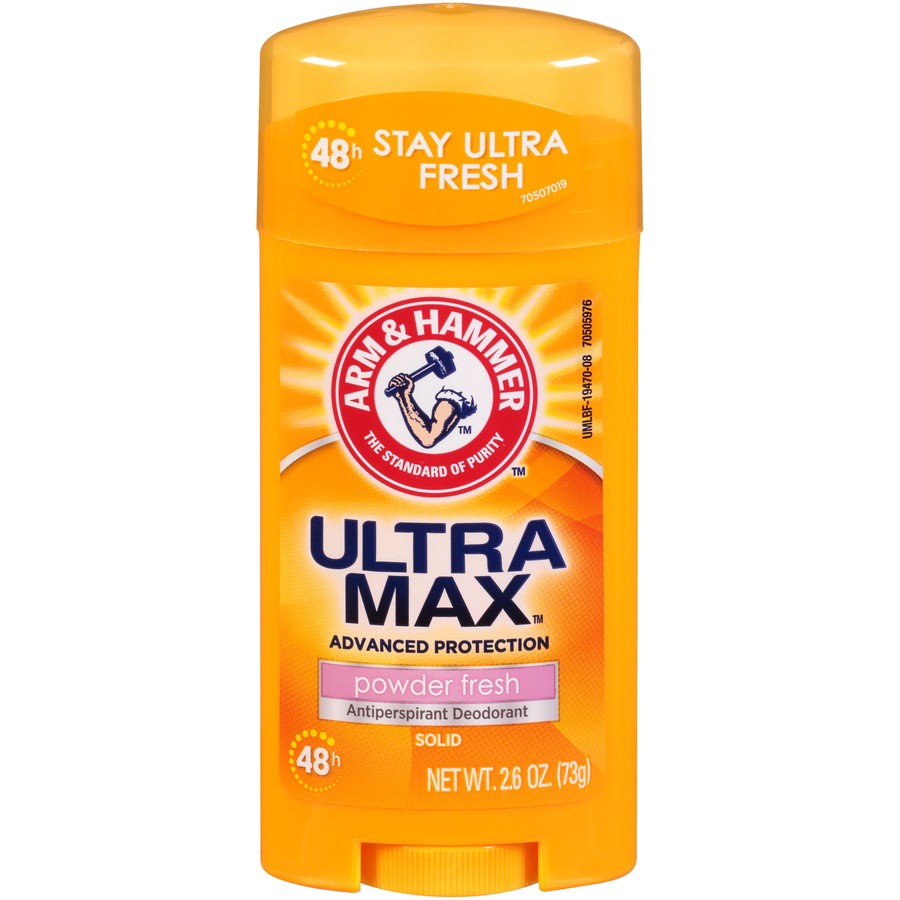 slide 1 of 3, ARM & HAMMER Ultra Max Advanced Protection Powder Fresh Solid Antiperspirant Deodorant, 2.6 oz