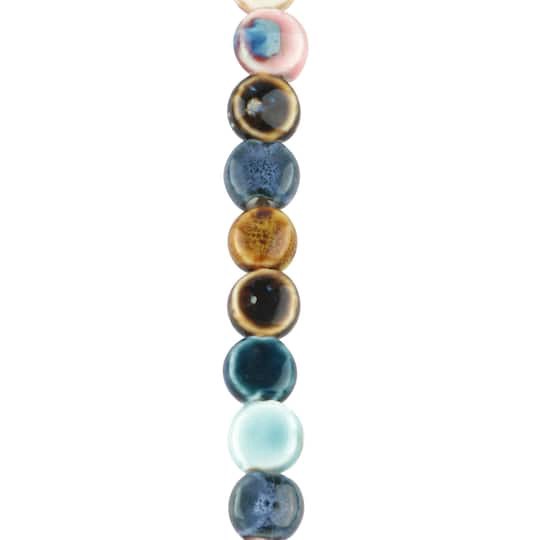 slide 1 of 3, Multicolor Ceramic Coin Beads, 10.5mm By Bead Landing, 10.5mm