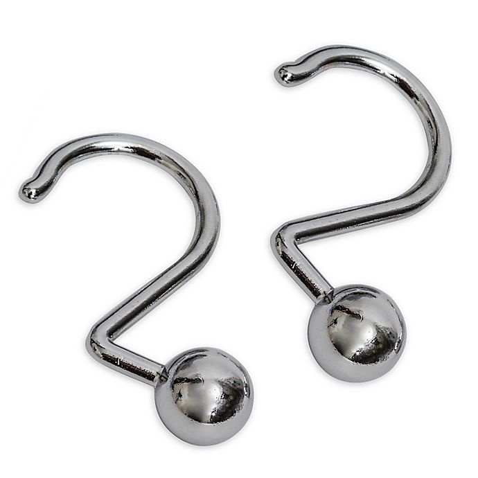 slide 1 of 1, Wamsutta Globe Aluminum Shower Curtain Hook - Chrome, 12 ct