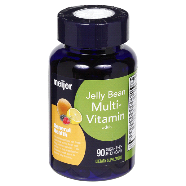 slide 1 of 4, Meijer Jelly Bean Multi-Vitamin Adult, Sugar-Free, 90 ct