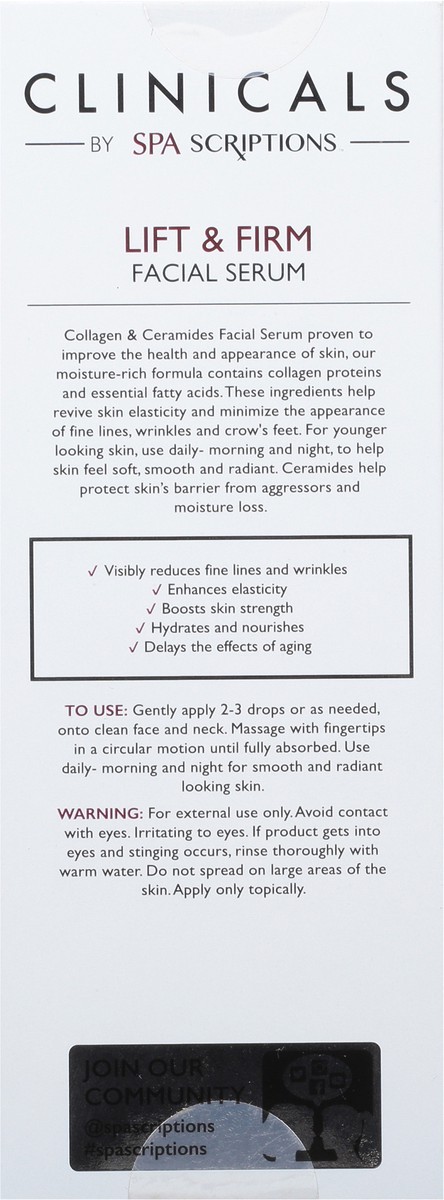slide 7 of 11, Spascriptions Clinicals Anti-Aging Lift & Firm Facial Serum with Collagen & Ceramides 1.7 oz, 1.7 oz