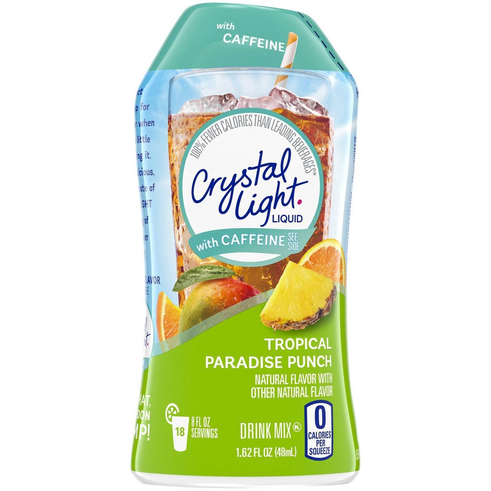 slide 11 of 21, Crystal Light Liquid Tropical Paradise Punch Naturally Flavored Drink Mix with Caffeine, 1.62 fl oz