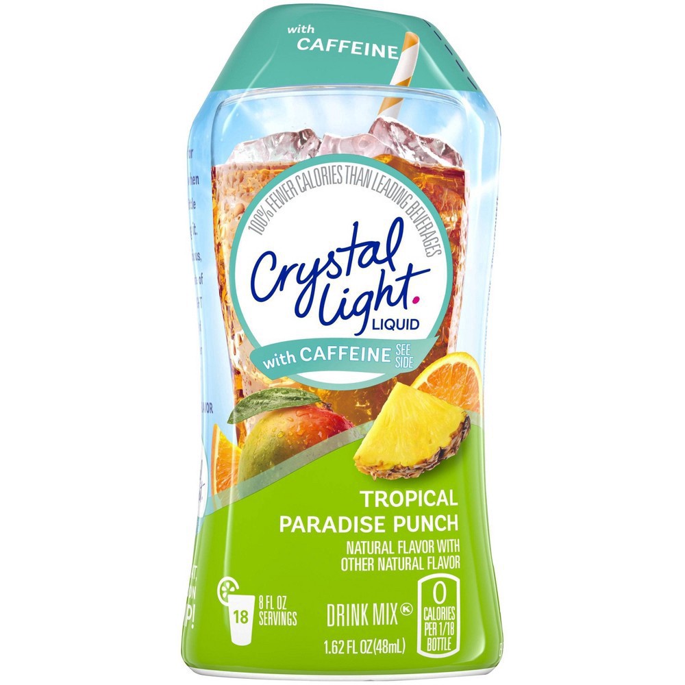 slide 3 of 21, Crystal Light Liquid Tropical Paradise Punch Naturally Flavored Drink Mix with Caffeine, 1.62 fl oz