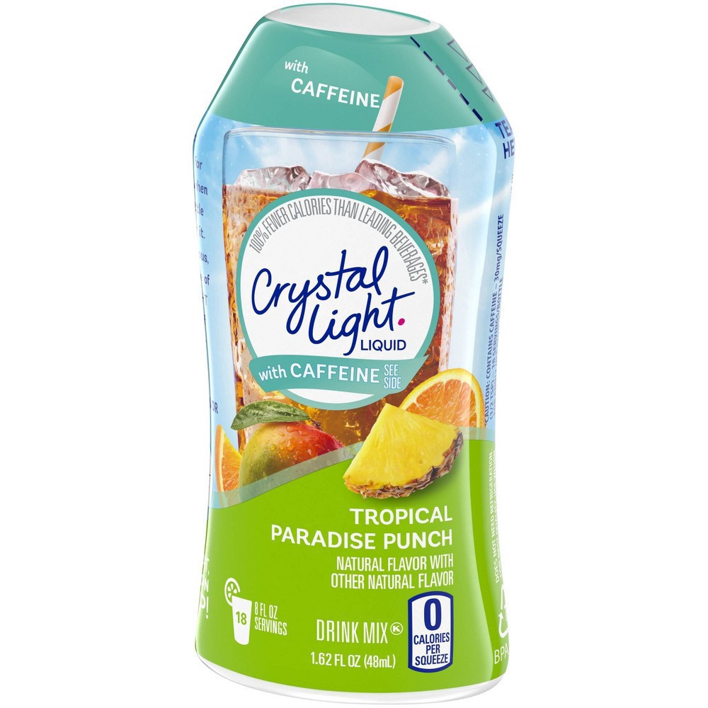 slide 2 of 21, Crystal Light Liquid Tropical Paradise Punch Naturally Flavored Drink Mix with Caffeine, 1.62 fl oz