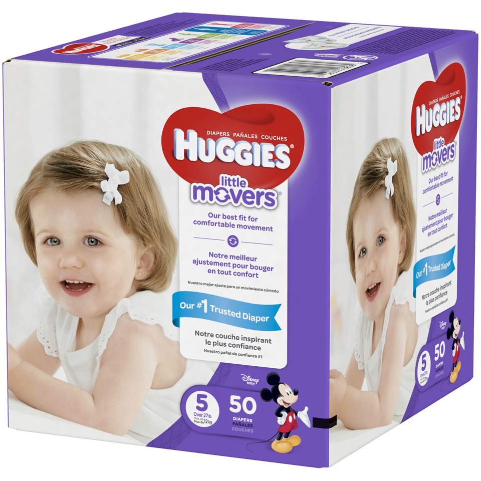 slide 3 of 3, Huggies Little Movers Diapers Size 5, 50 ct