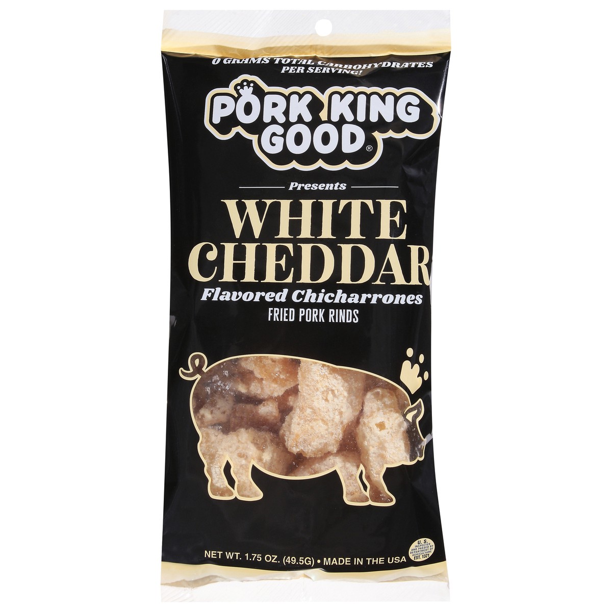 slide 1 of 14, Pork King Good White Cheddar Flavored Fried Pork Rinds 1.75 oz, 1.75 oz
