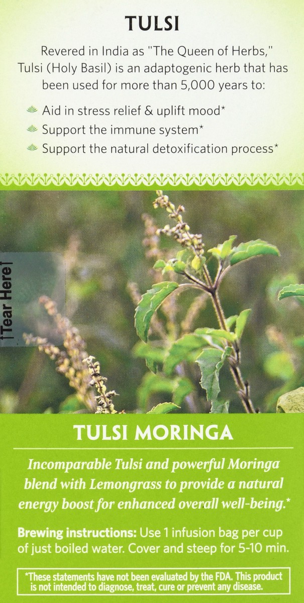 slide 4 of 12, Organic India Caffeine Free Infusion Bags Tulsi Moringa Herbal Supplement - 18 ct, 18 ct