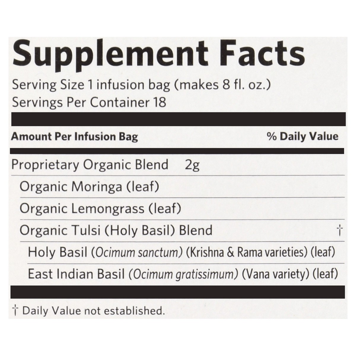 slide 10 of 12, Organic India Caffeine Free Infusion Bags Tulsi Moringa Herbal Supplement - 18 ct, 18 ct