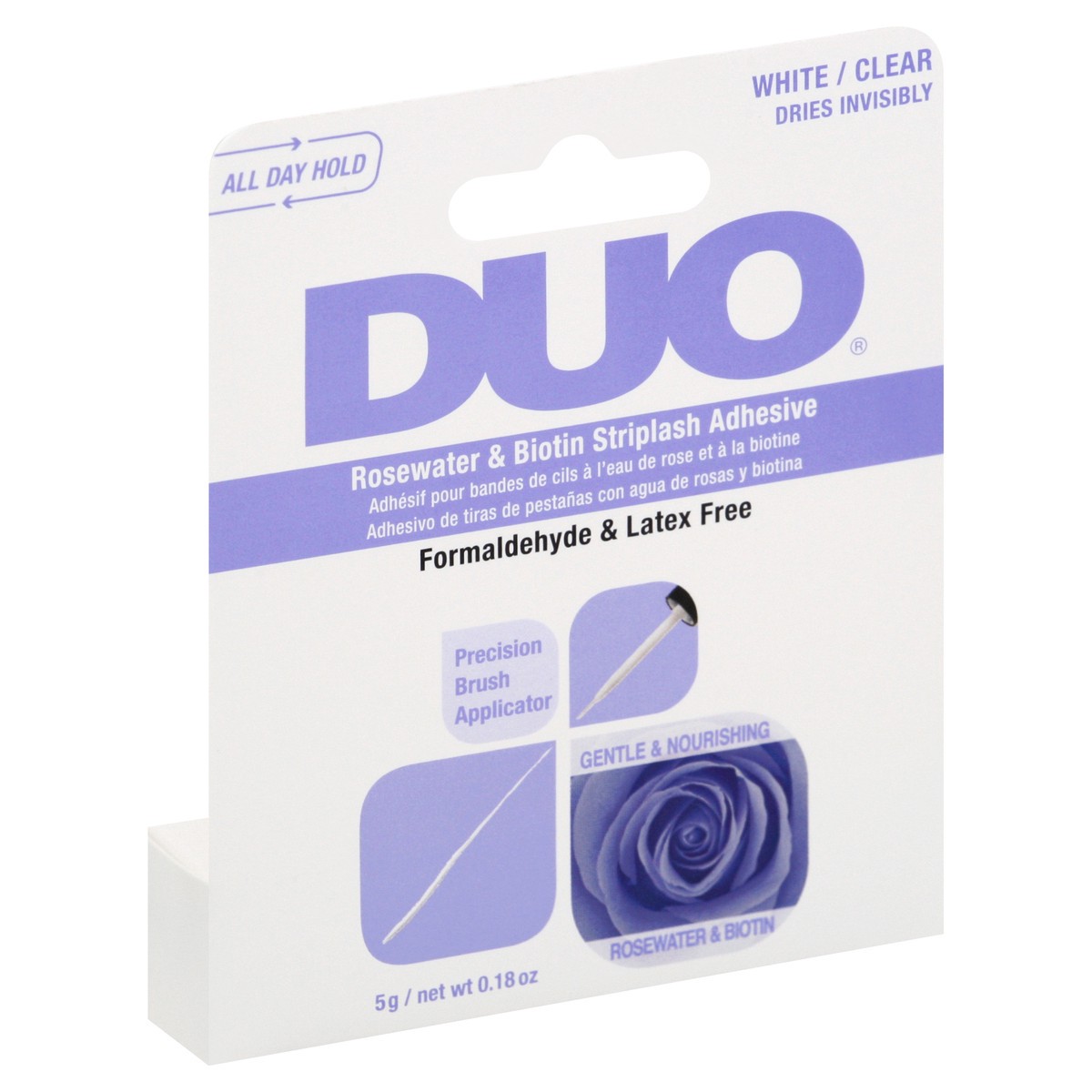 slide 2 of 9, DUO Rosewater & Biotin Clear Striplash Adhesive, 5 g