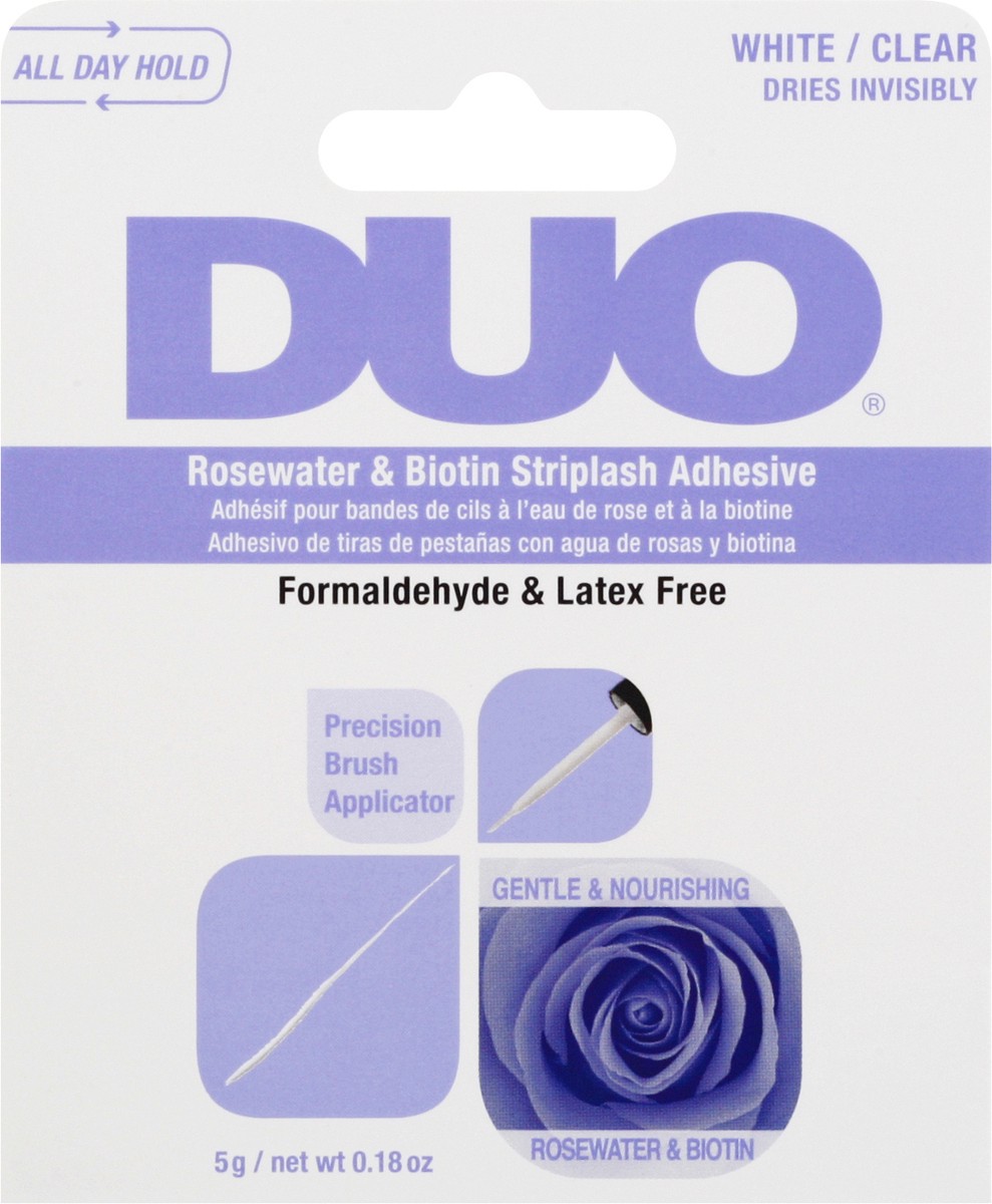 slide 1 of 9, DUO Rosewater & Biotin Clear Striplash Adhesive, 5 g