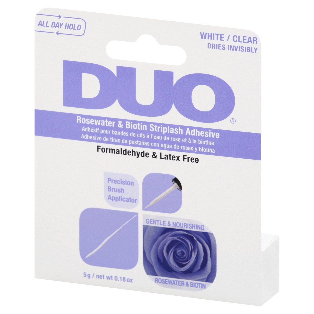 slide 4 of 9, DUO Rosewater & Biotin Clear Striplash Adhesive, 5 g