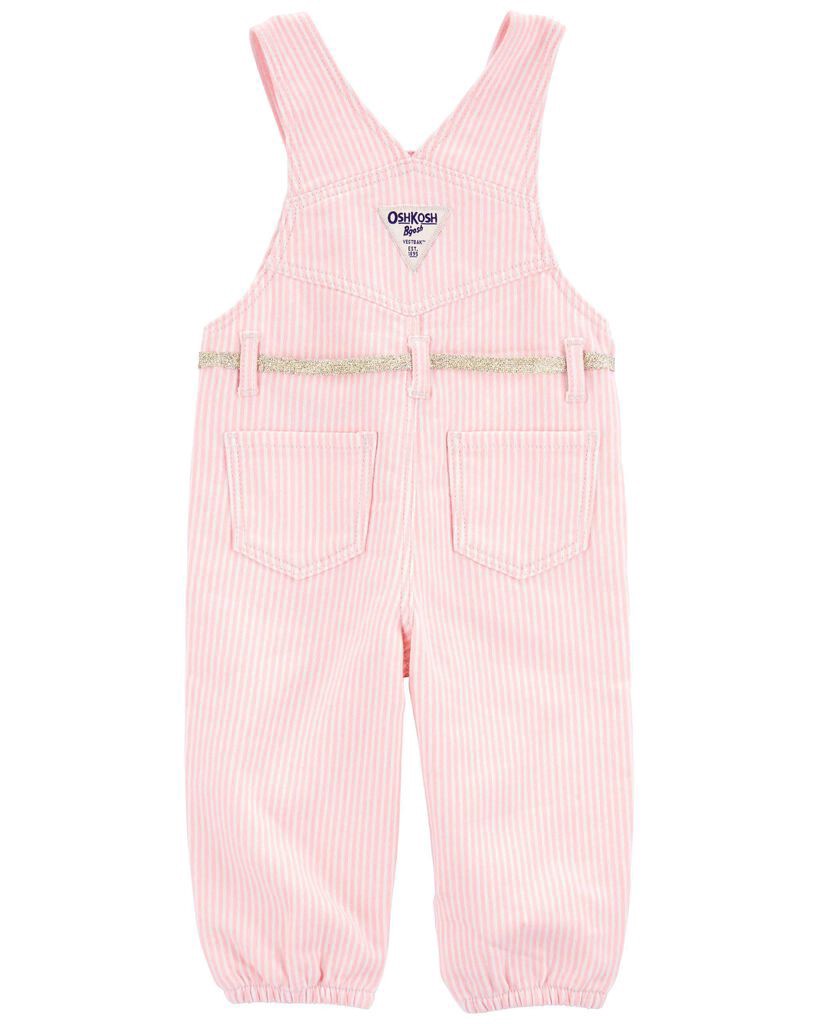 slide 3 of 4, Oshkosh Baby Hickory Stripe Overalls Pink 3M, 1 ct