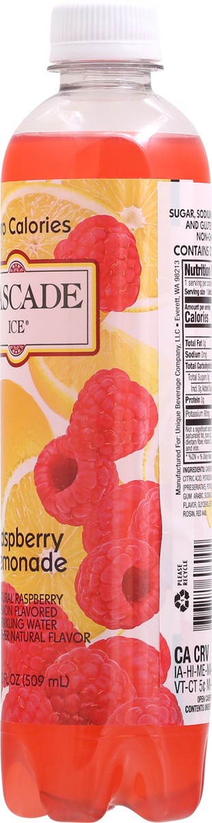 slide 8 of 9, Cascade Ice Zero Calories Raspberry Lemonade Sparkling Water - 17.20 fl oz, 17.20 fl oz