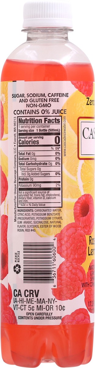 slide 6 of 9, Cascade Ice Zero Calories Raspberry Lemonade Sparkling Water - 17.20 fl oz, 17.20 fl oz