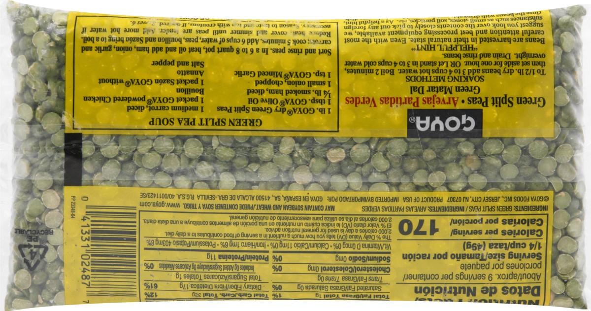 slide 9 of 9, Goya Green Split Peas 16 oz, 16 oz