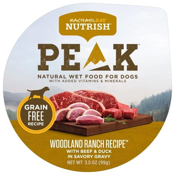 slide 1 of 1, Rachael Ray Nutrish Peak Woodland Ranch Recipe with Beef & Duck Wet Dog Food, 3.5 oz