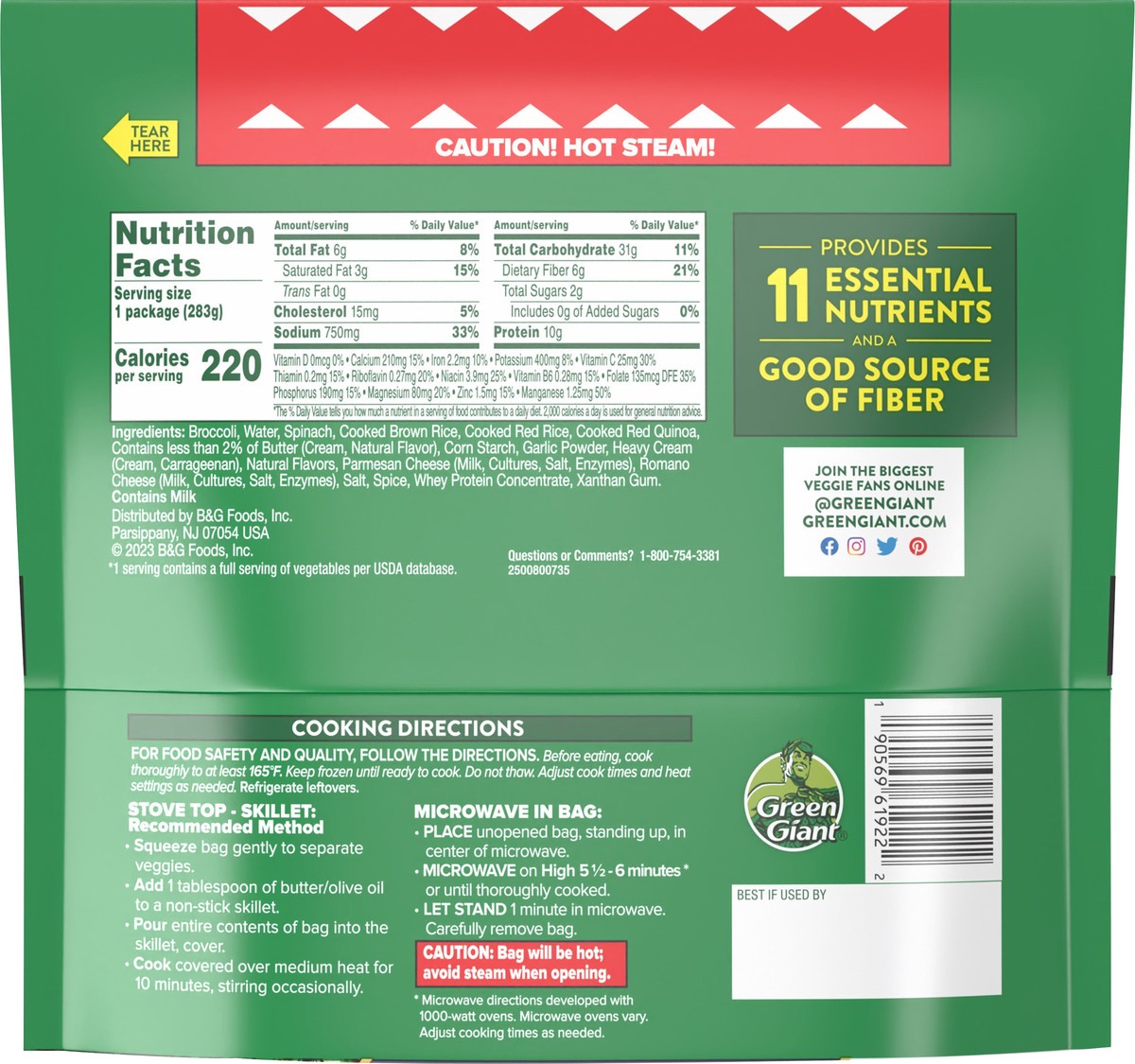 slide 8 of 9, Green Giant Restaurant Style Spinach Florentine Brown Rice & Quinoa (Frozen), 10 oz, 10 oz