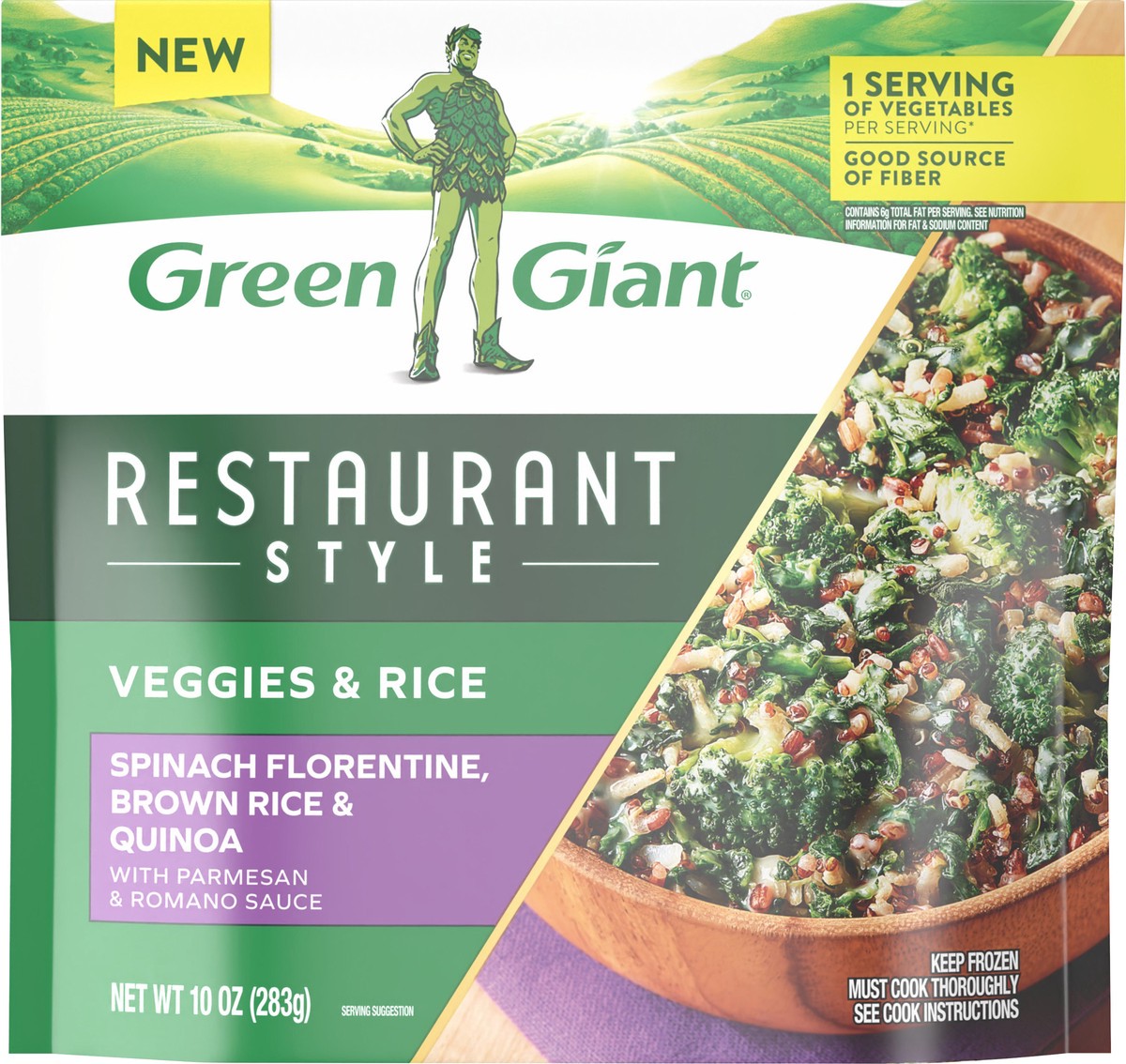 slide 7 of 9, Green Giant Restaurant Style Spinach Florentine Brown Rice & Quinoa (Frozen), 10 oz, 10 oz
