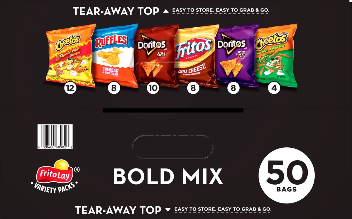 slide 12 of 13, Frito-Lay Bold Mix, Variety Packs, 50 ct