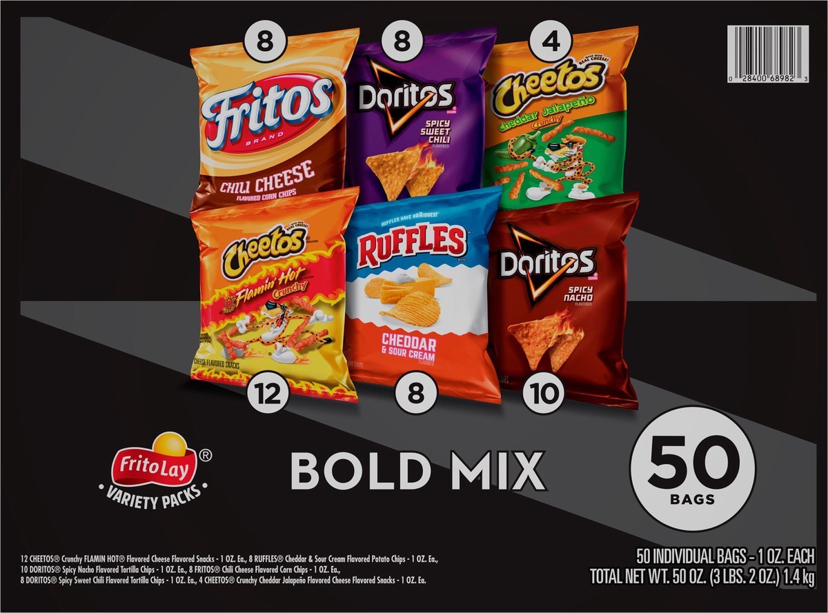 slide 5 of 13, Frito-Lay Bold Mix, Variety Packs, 50 ct