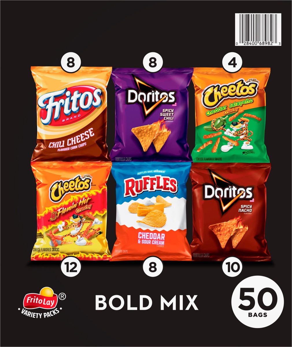 slide 2 of 13, Frito-Lay Bold Mix, Variety Packs, 50 ct