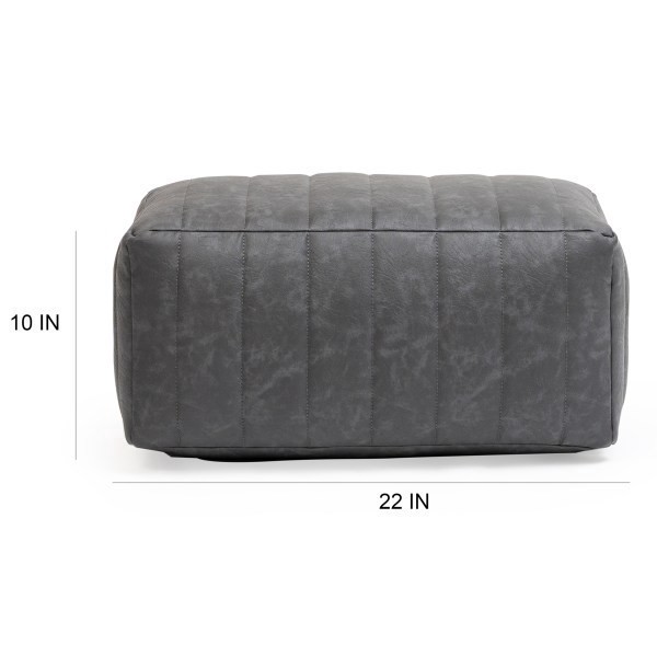 slide 3 of 3, Realspace™ Faux Leather Footrest, 10""H x 22""W x 12""D, Gray, 1 ct