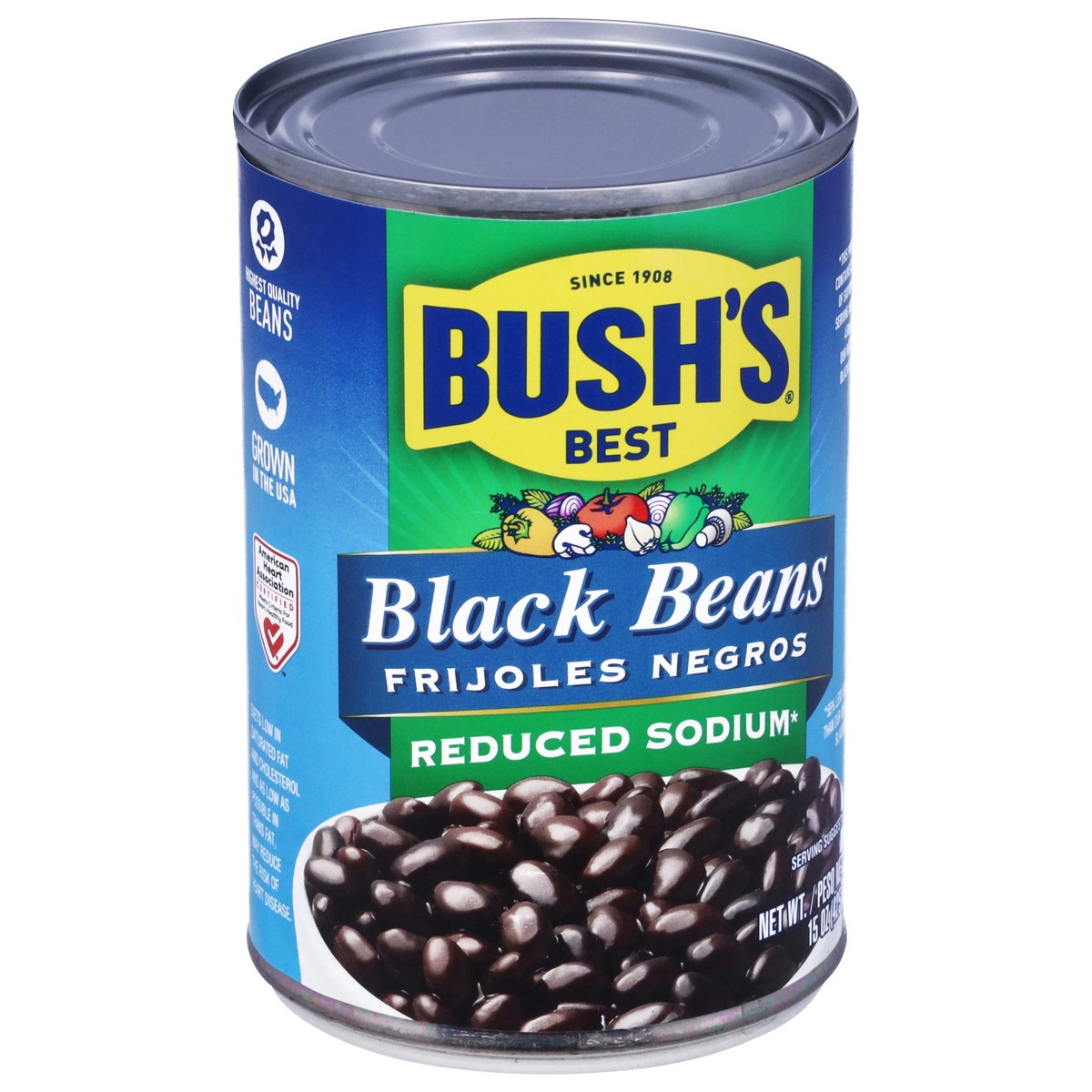 slide 2 of 9, Bush's Reduced Sodium Black Beans - 15oz, 15 oz