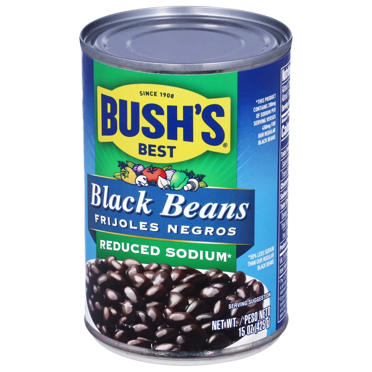 slide 7 of 9, Bush's Reduced Sodium Black Beans - 15oz, 15 oz